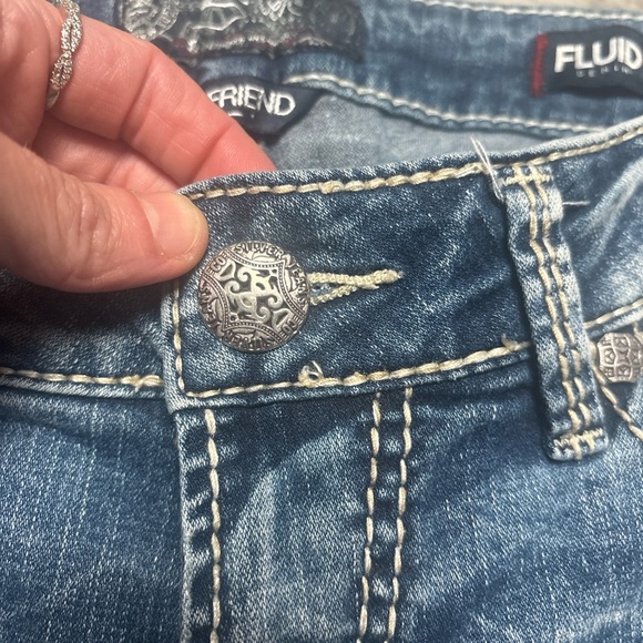 Silver Light Blue Distressed Skinny Jeans - Picture 3 of 9